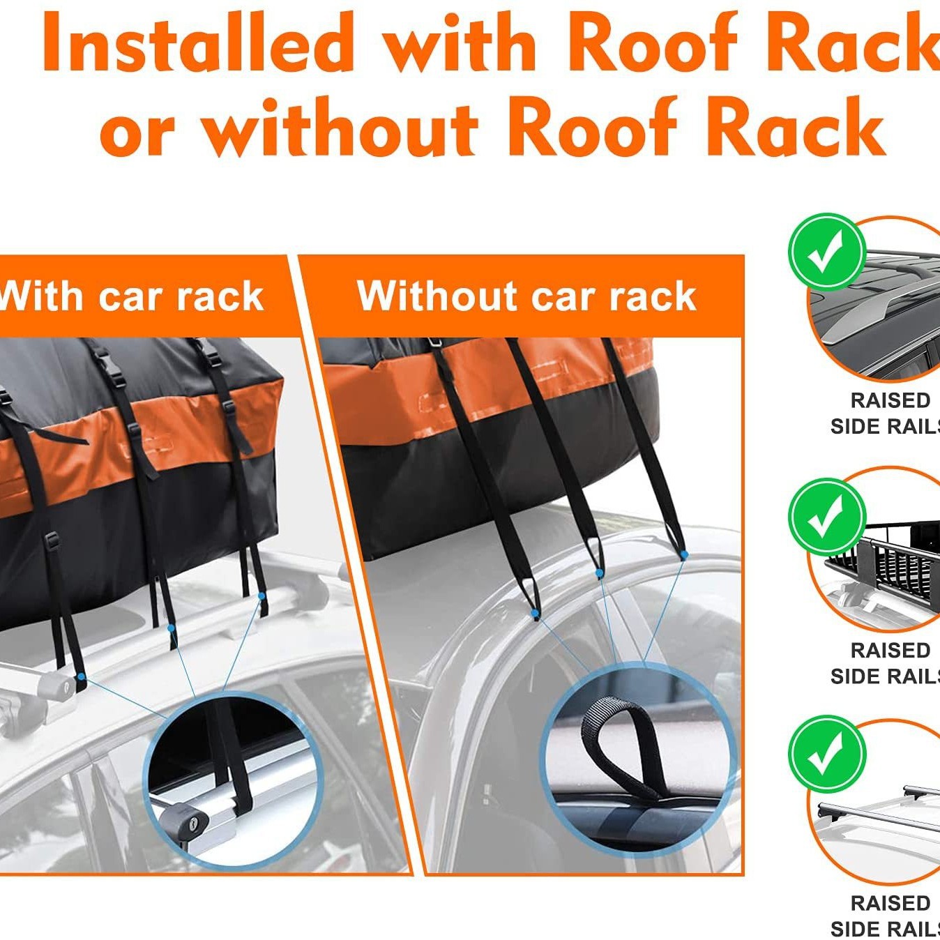 Producción de suministro de fábrica 20 pies cúbicos de voltaje bolsa de techo impermeable, bolsa de equipaje de techo de coche