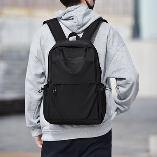 Cross-border special for new lightweight waterproof Oxford cloth pleated business backpack 15.6-inch computer bag USB charging