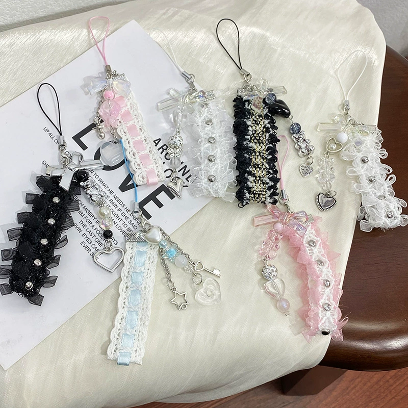 Лента кота милый мобильный телефон украшение студенческий рюкзак мобильный телефон подвеска подвеска любовь бисер цепочка браслет