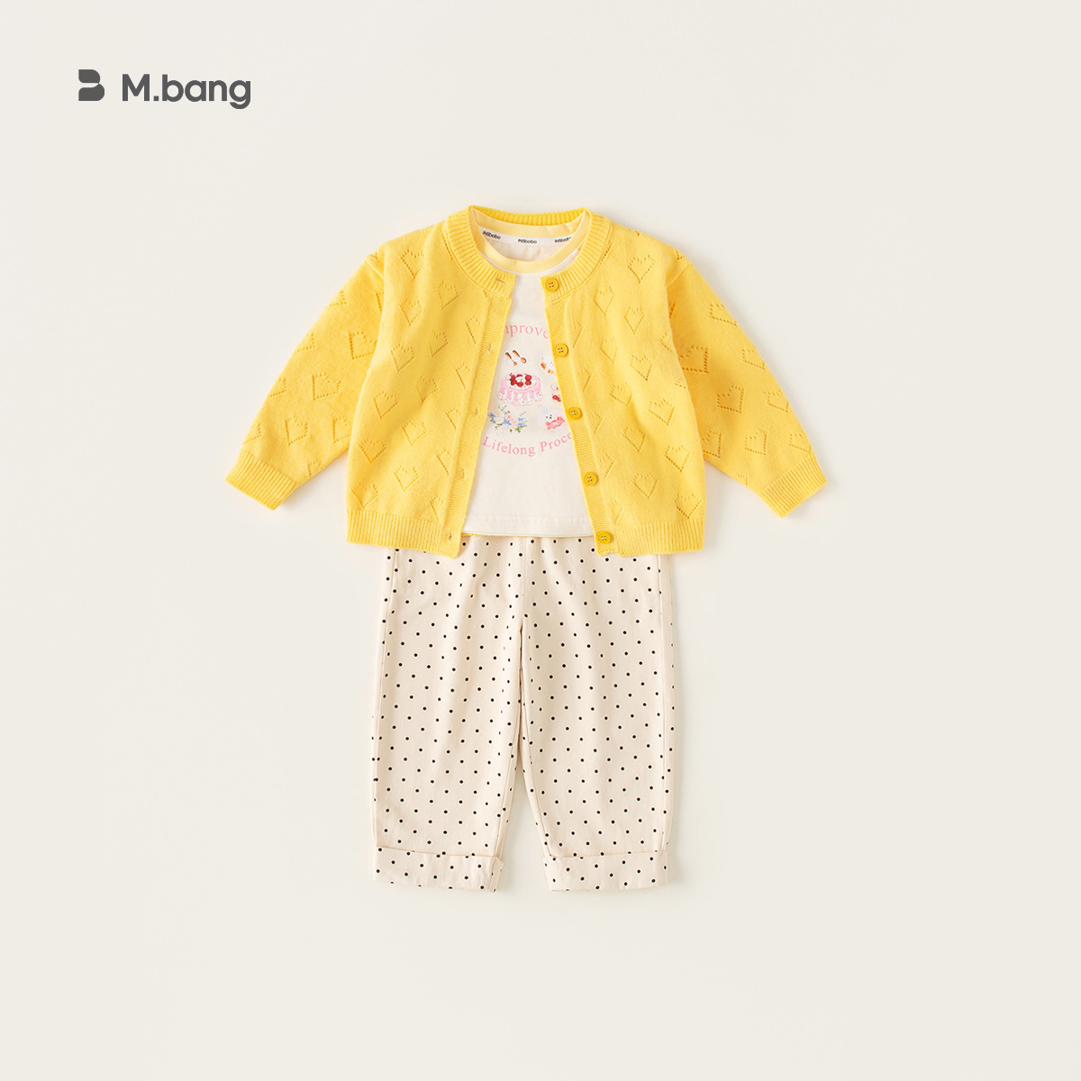 Youbao Huzhou tejido ropa infantil niñas set de aire extranjero para niños 2026 primavera y otoño niñas suéter de punto de bebé set de tres piezas