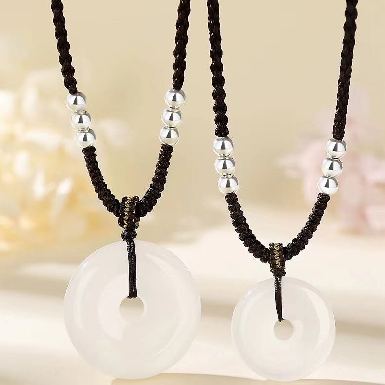 Chenxi Chalcedony Safe Buckle Couple Necklace Pair 2024 New Jade Pendant 520 Valentine's Day Gift for Girlfriend