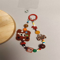 原創曲奇手機鏈羊毛氈毛絨掛件少女吐司麵包手機掛鏈ccd相機掛飾