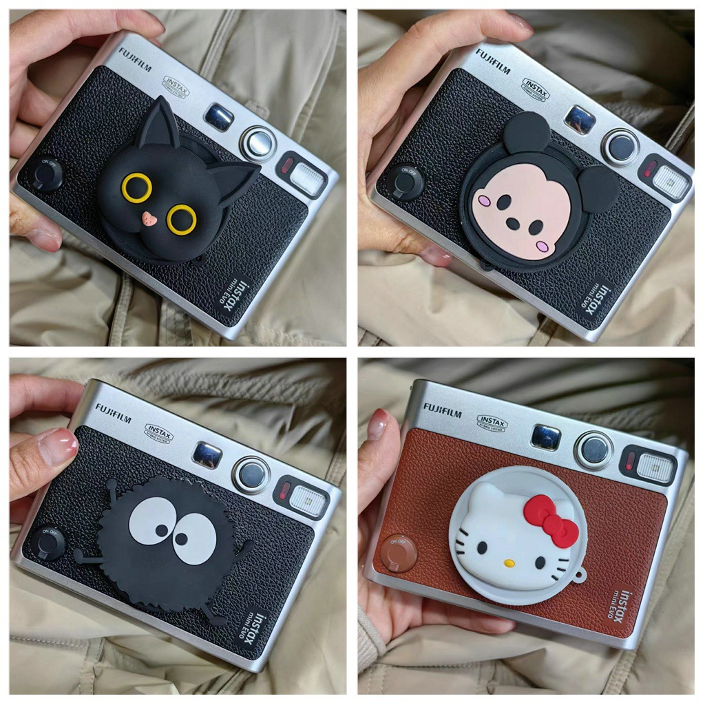 彩色图适用富士拍立得instax mini Evo专用硅胶镜头盖相机保护盖