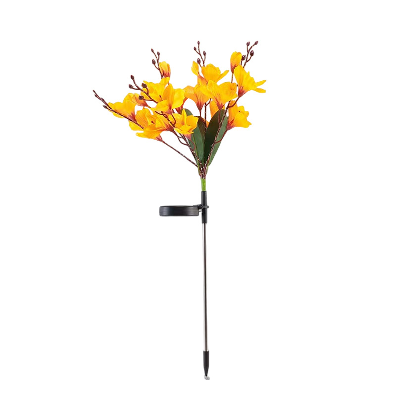 lámpara solar al aire libre villa impermeable simulación magnolia lámpara de suelo jardín jardín paisaje decoración lámpara de césped