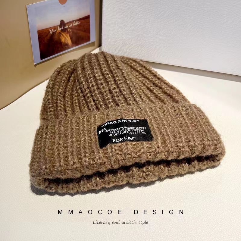 New type of for women, loose board, pile up woolen high aesthetic value, knitted , small face, warm and thick thread_voghion.com