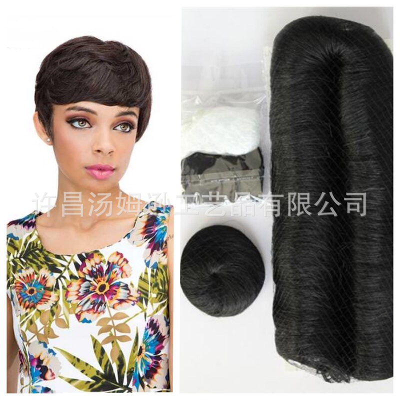 Real hair wig piece African short curly hair 28PCS short bob wig with closed Xuchang wig factory outlet