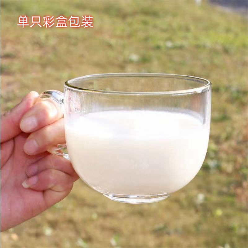 Taza de leche hogar ins estilo gran vientre taza de agua de vidrio tienda departamental regalo desayuno taza de avena de publicidad de alto aspecto taza