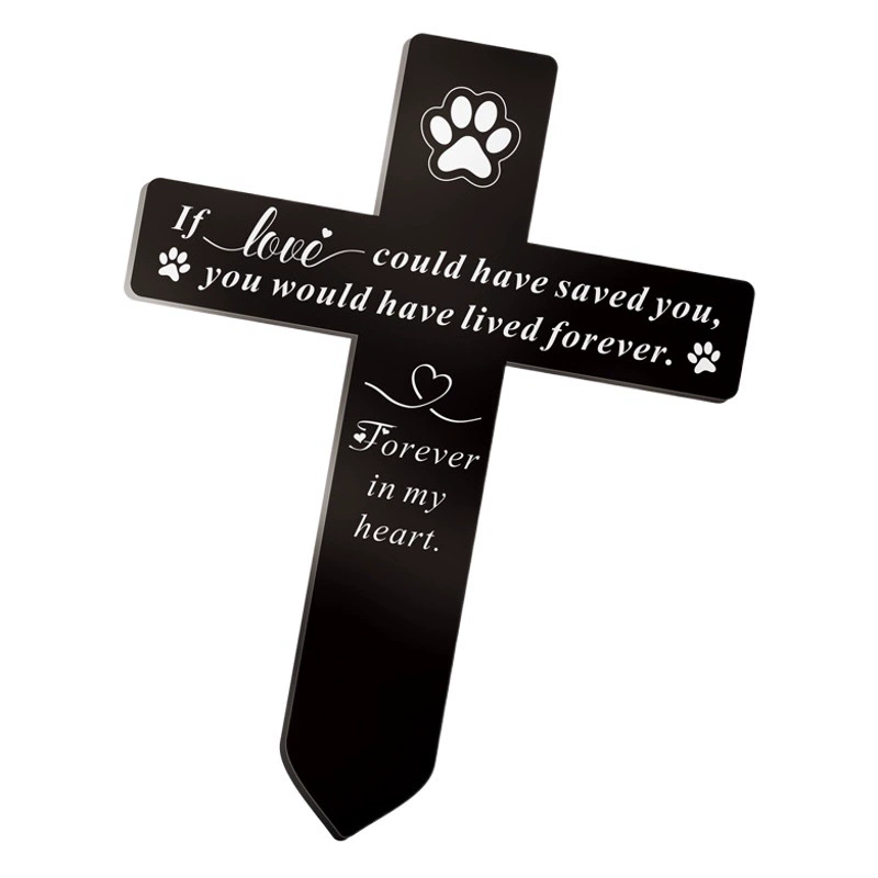 Крест для домашних животных Мемориальная надгробная плита temu Amazon Независимая станция питания Водонепроницаемый акриловый крест для кошек и собак