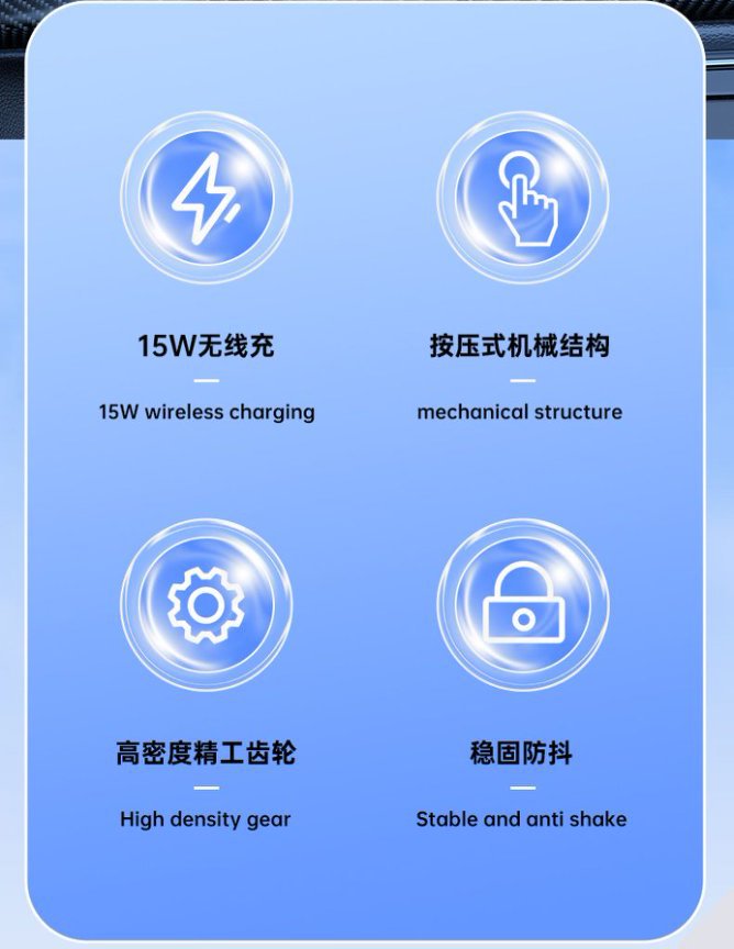 2026 Model Car Mount 15W Wireless Charging Car Air Vent Clip-On Anti-Shake Navigation Phone Holder Wholesale