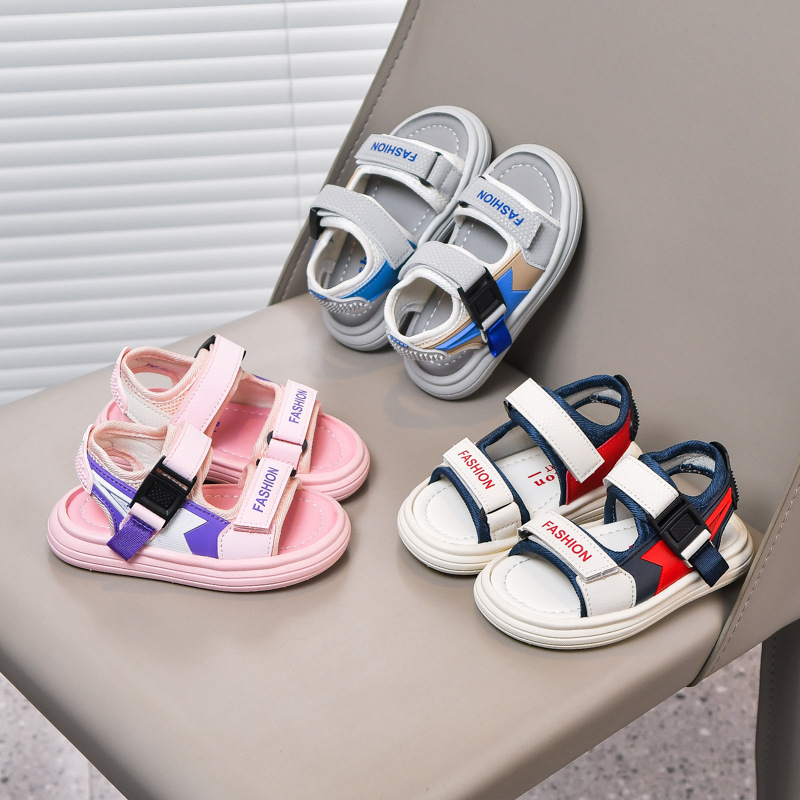Sandalias para niños nuevo verano 2025 zapatos de playa deportivos y de ocio para niños y niñas sandalias antideslizantes de suela suave para niños y niñas
