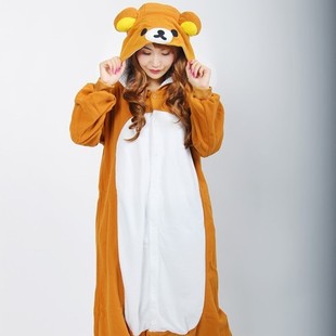 Cross-border winter new cartoon one-part pajamas yellow light bear cute couple pajamas home clothes wholesale foreign trade