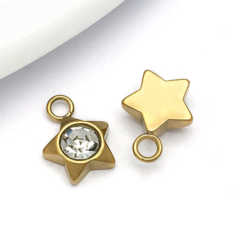 ステンレス鋼溶接リングドットドリル幾何学ペンダントハート五芒星梅の花ペンダントDIYネックレスイヤリングジュエリーアクセサリー|undefined