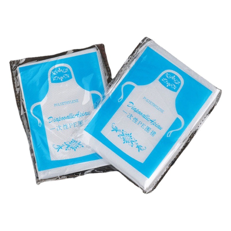 Wholesale disposable apron kitchen catering anti-fouling anti-oil plastic apron crayfish barbecue pe bib