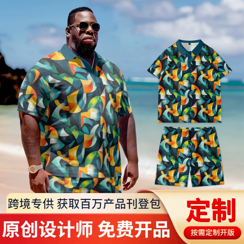 Summer universal polo, design set, European style, oversize, plus size