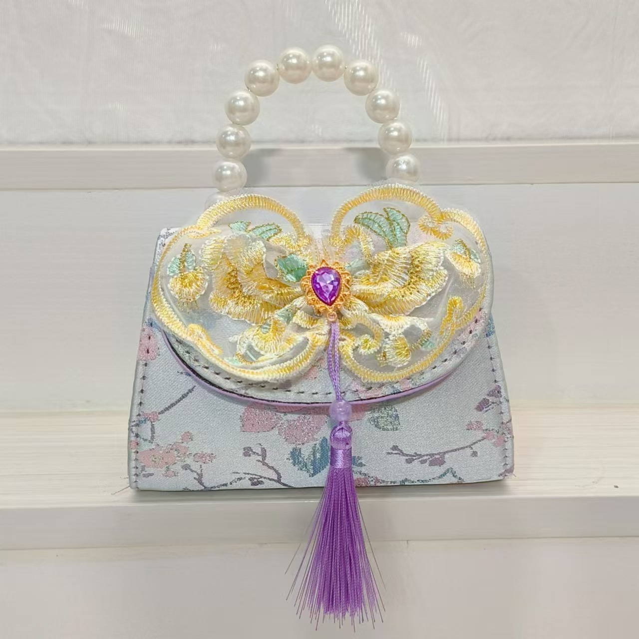 Bolsos de perlas de arco de estilo nacional bolsos de princesa bolsos de cinturón cadenas antiguas bolsas de accesorios para niños bolsos regalos para chicas