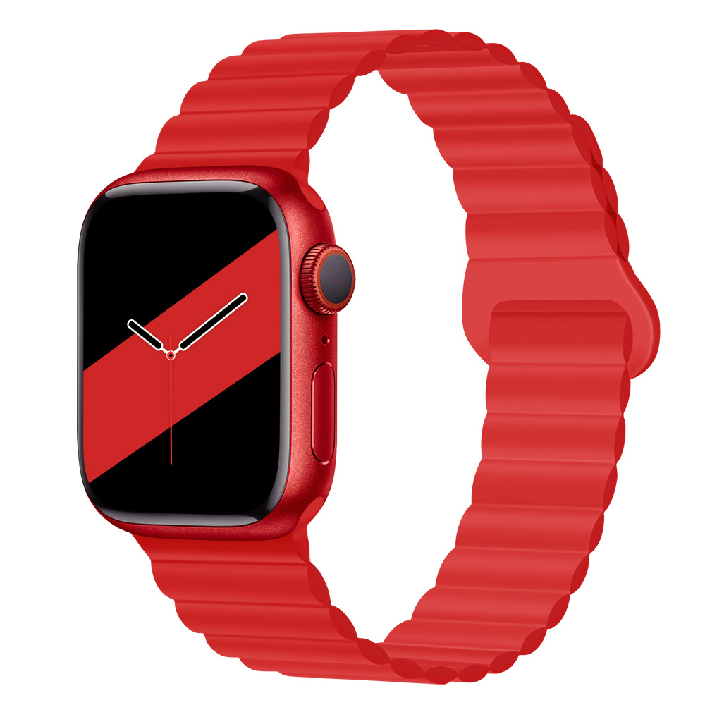 適用iwatchs9ultra1-8世代リンゴ時計バンド磁気吸引時計バンド運動シリコンリンゴ時計バンド