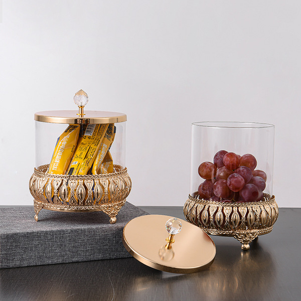 Crystal glassware sugar bowl European piggy bank candy jar storage…