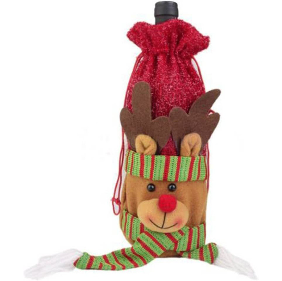 Transfronterizo nueva Navidad bolsa de regalo Santa Claus Champagne vino botella cubierta decoración de la barra