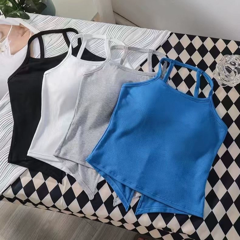 Sexy Cropped Sports Top, Padded Cups, Racerback Vest, One Size Fits All