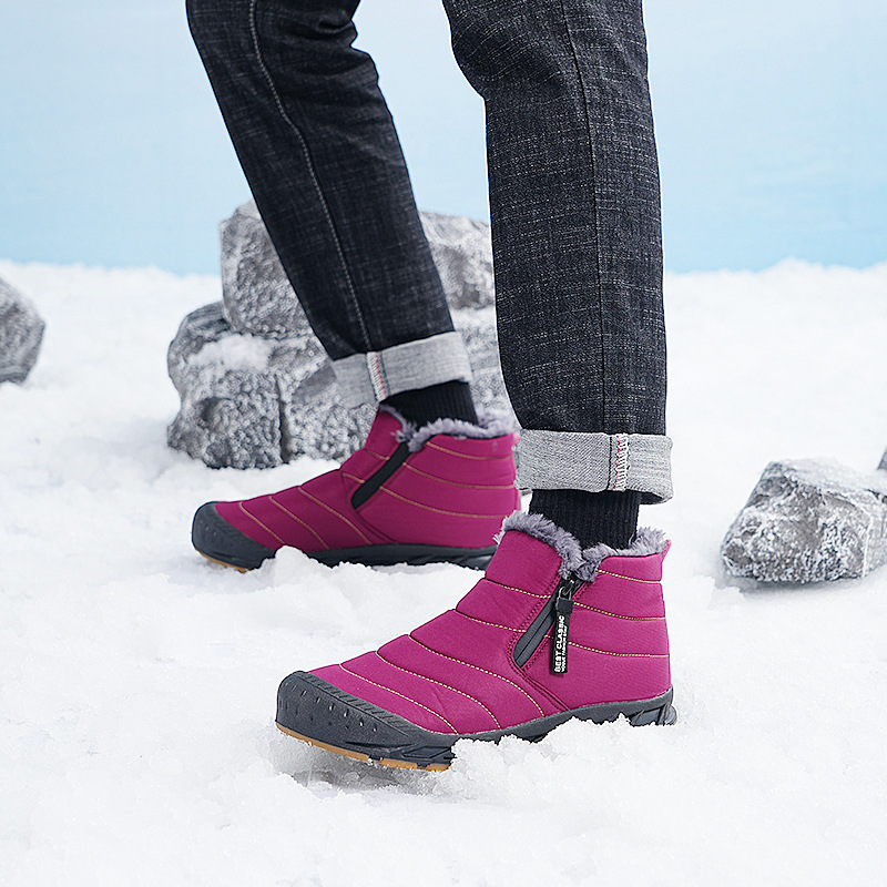 Zapatos acolchados de algodón para hombres y mujeres de comercio exterior 2310 invierno cálido montañismo gaobang forrado de lana botas de nieve al aire libre engrosadas zapatos de edad avanzada