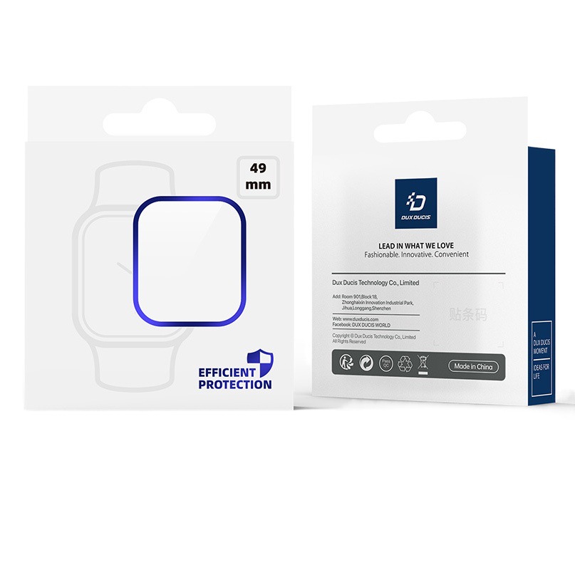 Adecuado para applewatchultra reloj película templada película protectora de marco de aleación de aluminio Apple ver película de vidrio