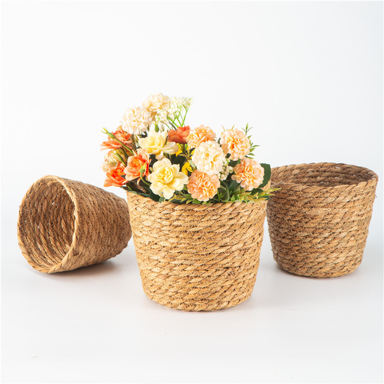 抱抱桶现货藤编海草花篮草编植物编织花盆鲜花花束手作绿植