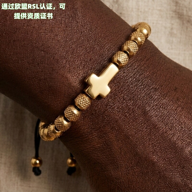European and American Fashion Jewelry with Eu Rsl Certification, Stainless Steel Cross Bracelet, Simple Woven Bracelet European and American Fashion Jewelry with Eu Rsl Certification, Stainless Steel Cross Bracelet, Simple Woven Bracelet