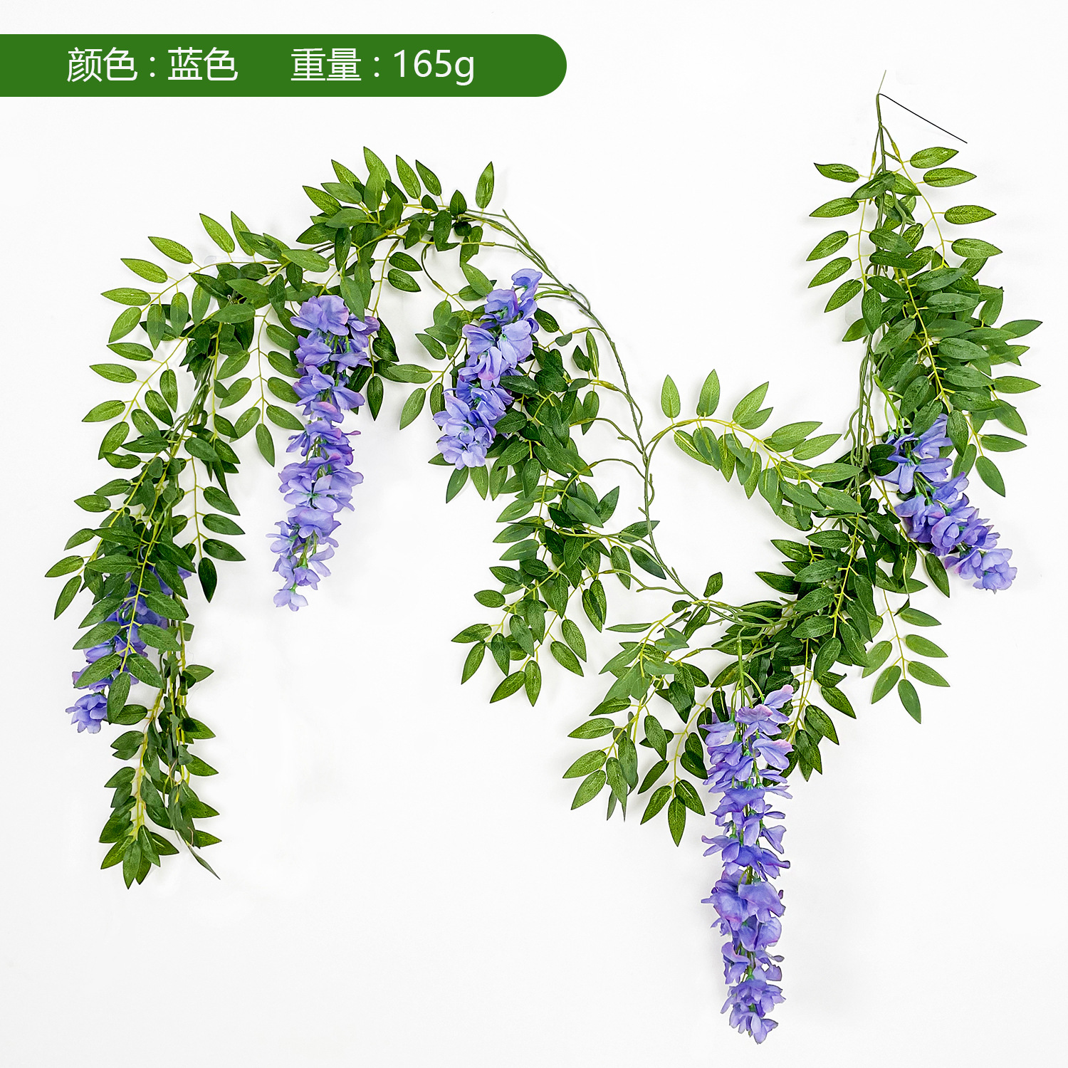 Simulación wisteria arco de boda decoración flor de frijol Simulación flor de wisteria hojas verdes Simulación flor de frijol