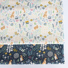 两色兔子 全棉斜纹印花面料 床品布料  被套床单枕套布料