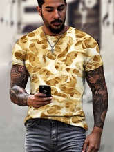 3D盛宴视觉夏季短袖男士热销艺术T恤创意打印图3D跨境抽象印花t恤