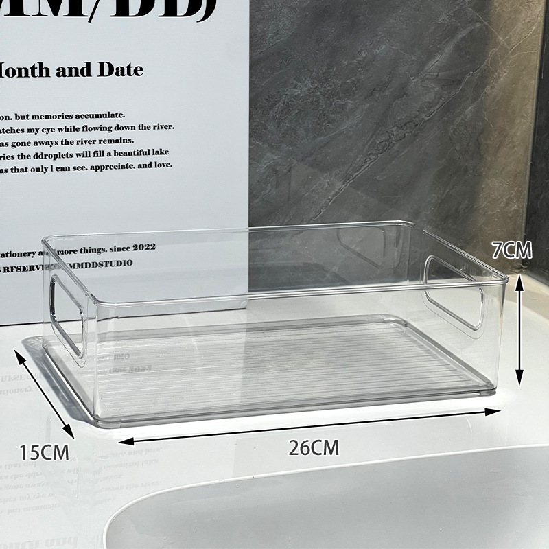 Linda y creativa caja de almacenamiento transparente de escritorio con tapa a prueba de polvo, organización de artículos diversos, estante de almacenamiento para productos de maquillaje y cuidado de la piel