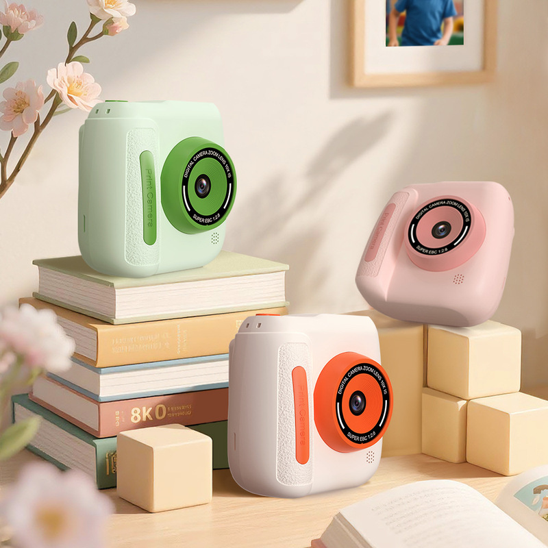 Cross-Border Polaroid Dual Camera Children's Fan Printing Camera Digital Camera Children's High Definition Printing Color Girl Gift