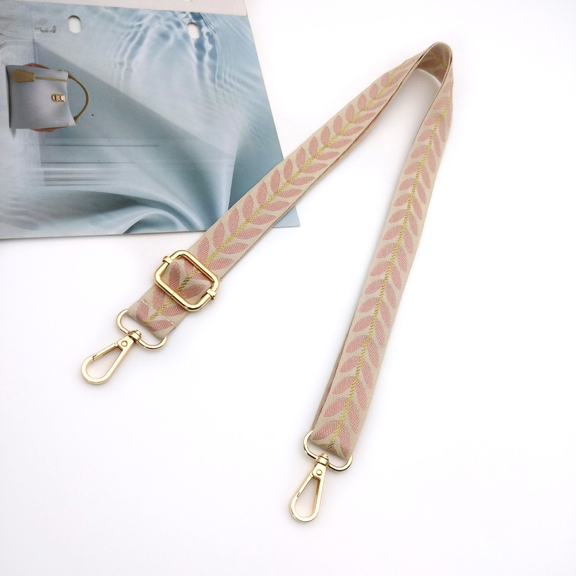 37g Weight Bag Strap Bag Accessories Type 1 Piece Quantity Holiday, Daily Occasion Polyester Material Leaf Pattern Casual Style 1 Piece Polyester Leaf Bag Strap 2