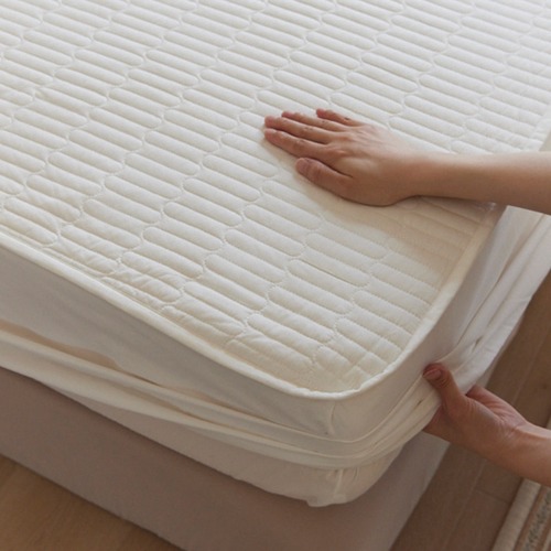 Cotton quilted quilted fitted sheet mattress protector Pure cotton machine washable bed cover Solid color non-slip fitted sheet cover 1.8m
