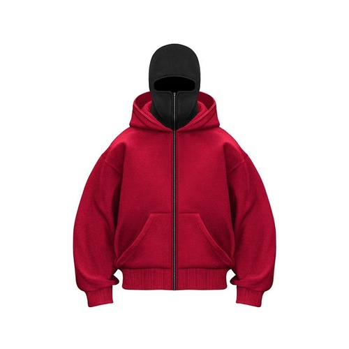 DIY Light Board Fall New In-Season Plus Size Zipper Hooded Sweatshirt Jacket for Men and Women Dual Hood Winter Couple Top