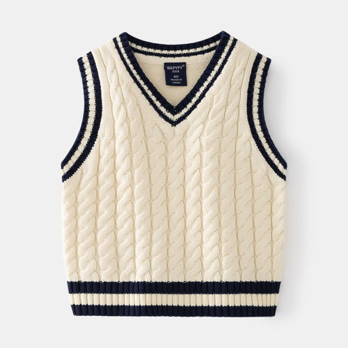 Boys' woolen vest tops baby pullover sweaters  new spring and autumn children's clothing children's sweaters wholesale trend
