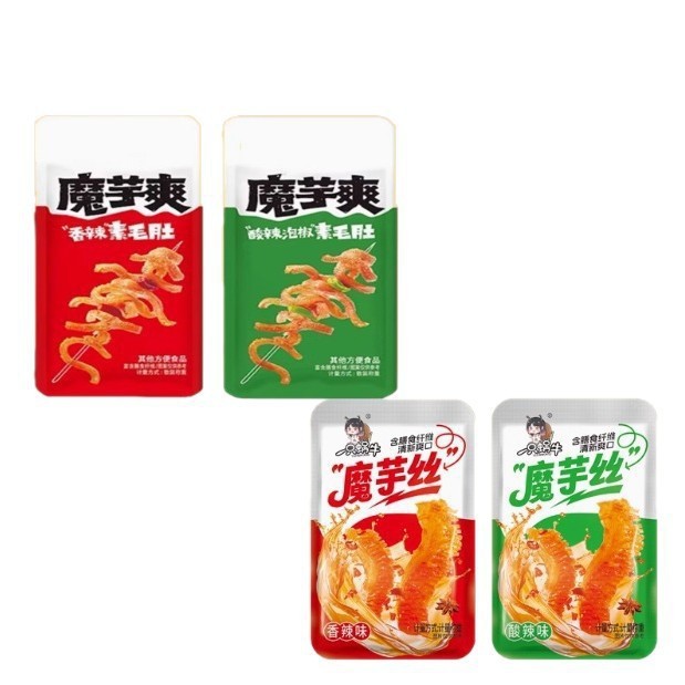 【100包】魔芋爽素毛肚卫解馋休闲低脂零食龙酸辣零食批发5包|undefined
