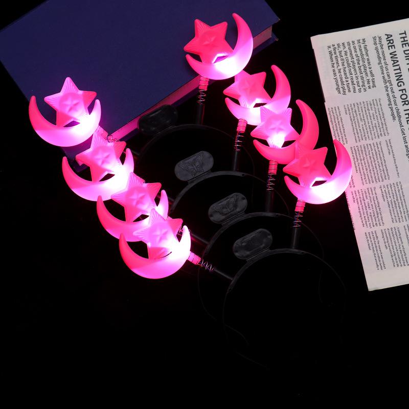 Diadema estrella y luna rosa