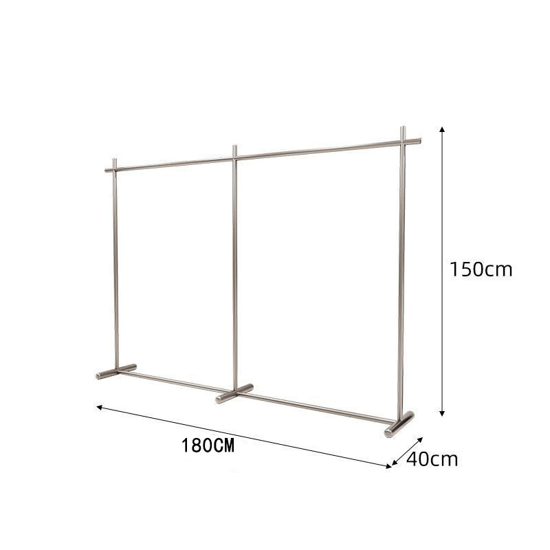 Tienda de ropa de acero inoxidable piso simple percha de ropa de mujer percha de ropa vertical percha de ropa isla