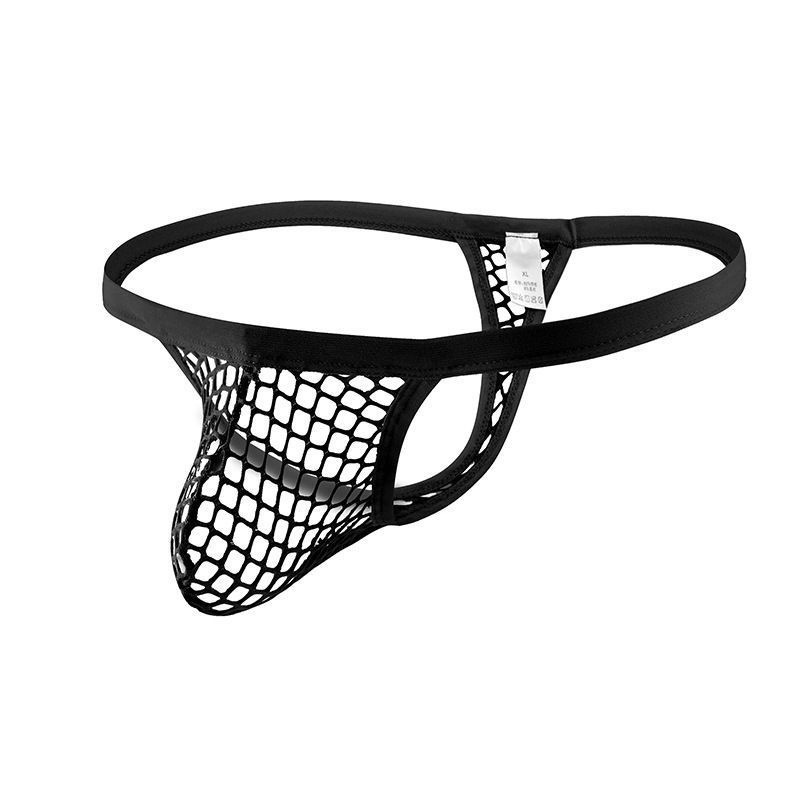 Men's Sexy Underwear Transparent Pants Hollow Thin Strap Mesh Thong Mesh T-Shaped Pants Hollow Low-Waist Mesh Underwear