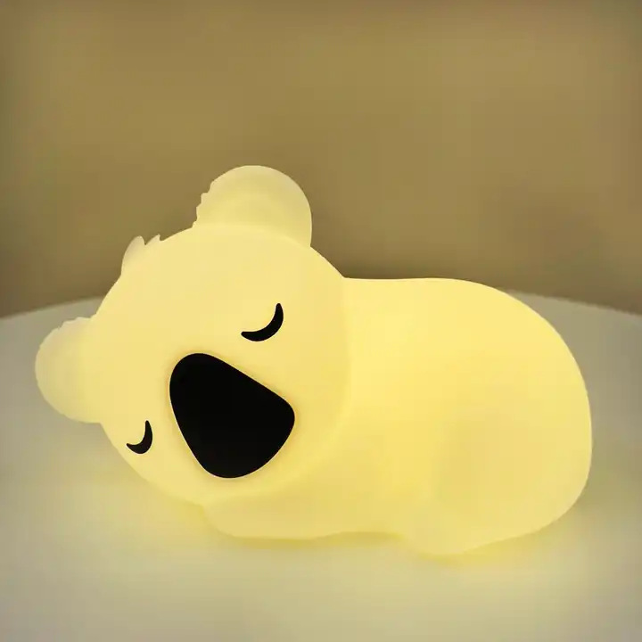 Transfronteriza nueva raqueta de hipopótamo Luz de silicona LED dormitorio luz de noche USB tiempo de carga luz del sueño Luz de La Noche
