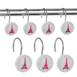 Stainless steel new resin shower curtain hook metal hook buckle ring shower curtain simple Eiffel Tower hook