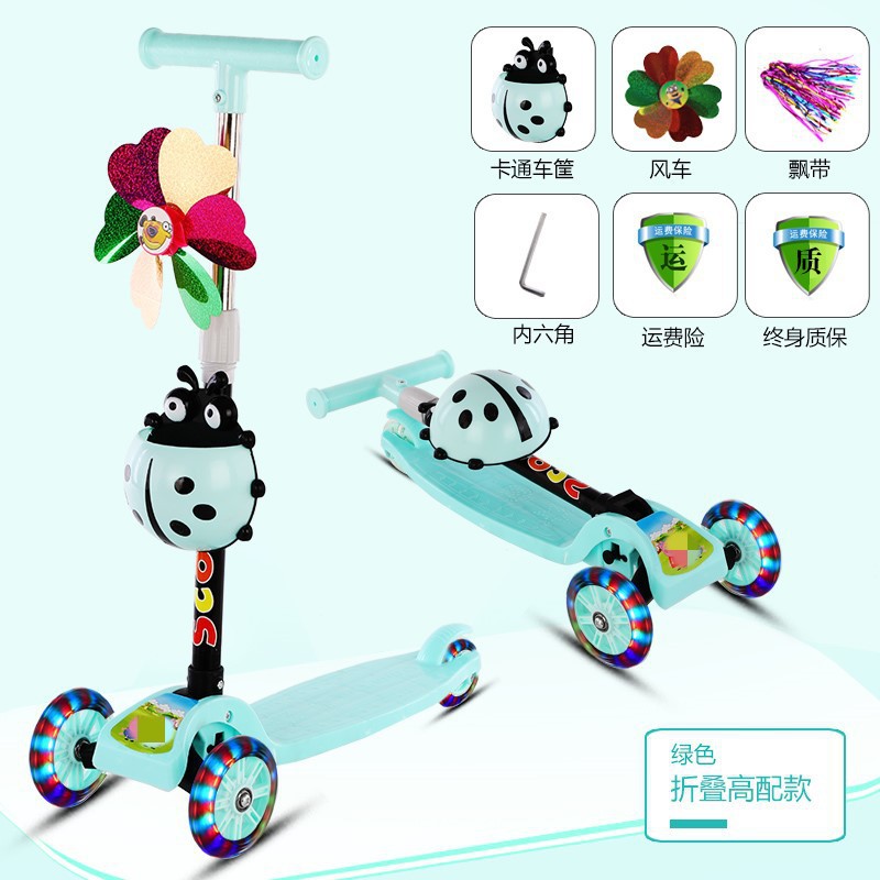 Plegable DE LOS NIÑOS scooter pu rueda de flash scooter de bebé Madre y niño regalo scooter fuente de ventas directas de la fábrica