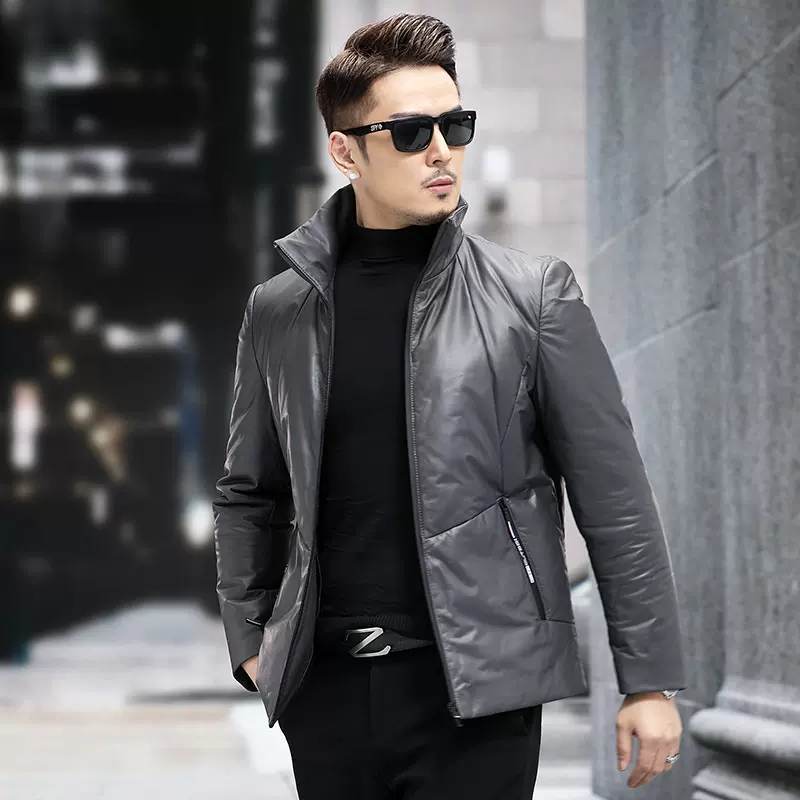 秋冬潮流男士真皮羽绒服高端头层牛皮加厚保暖真皮皮衣工厂直销