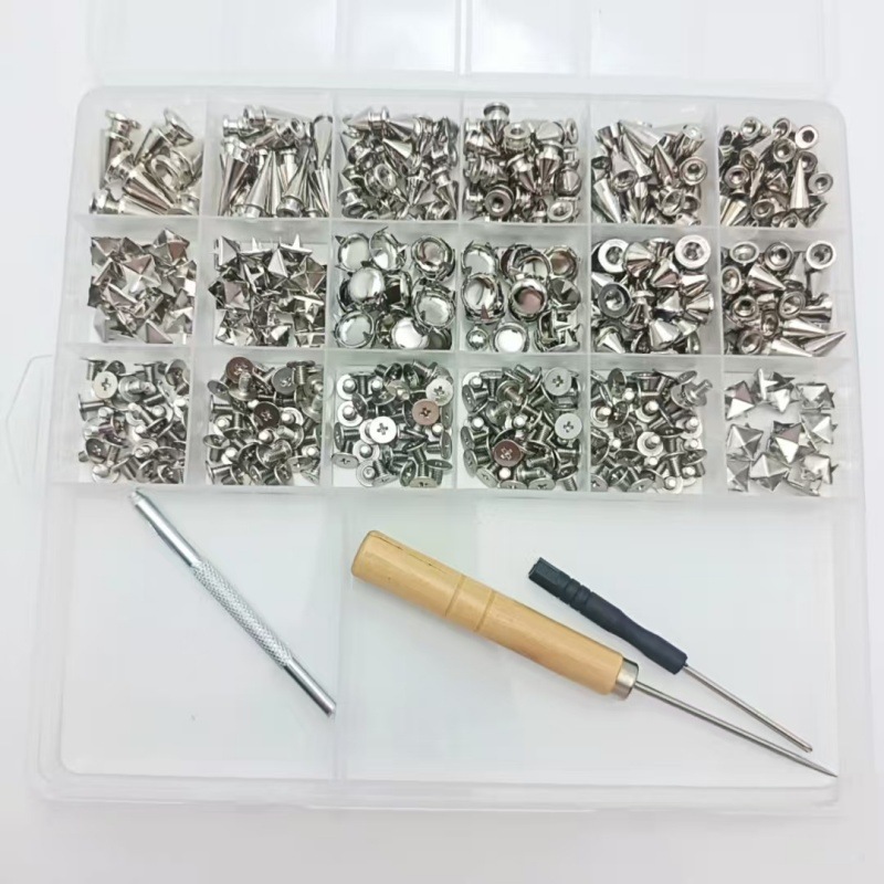 455pcs朋克钉11个尺寸锌合金子弹扣DIY手工配件 鞋帽宠物项圈装饰|undefined