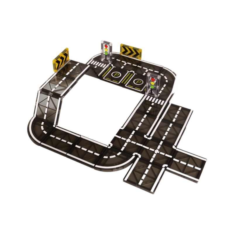 Bloques de construcción magnéticos al por mayor personalizados, imanes fuertes, parches magnéticos para carreteras, tráfico urbano, grúas de construcción, ventanas de colores, discos magnéticos image 6