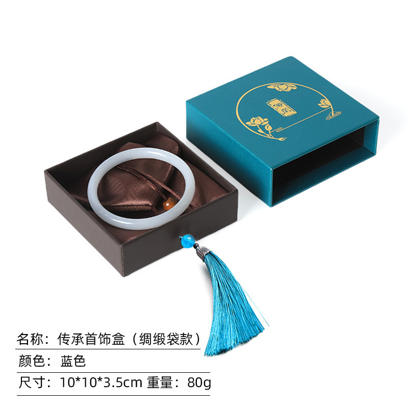 新款特价流苏传承抽屉盒古风唐卡翡翠手镯包装盒三件套首饰包装盒|undefined