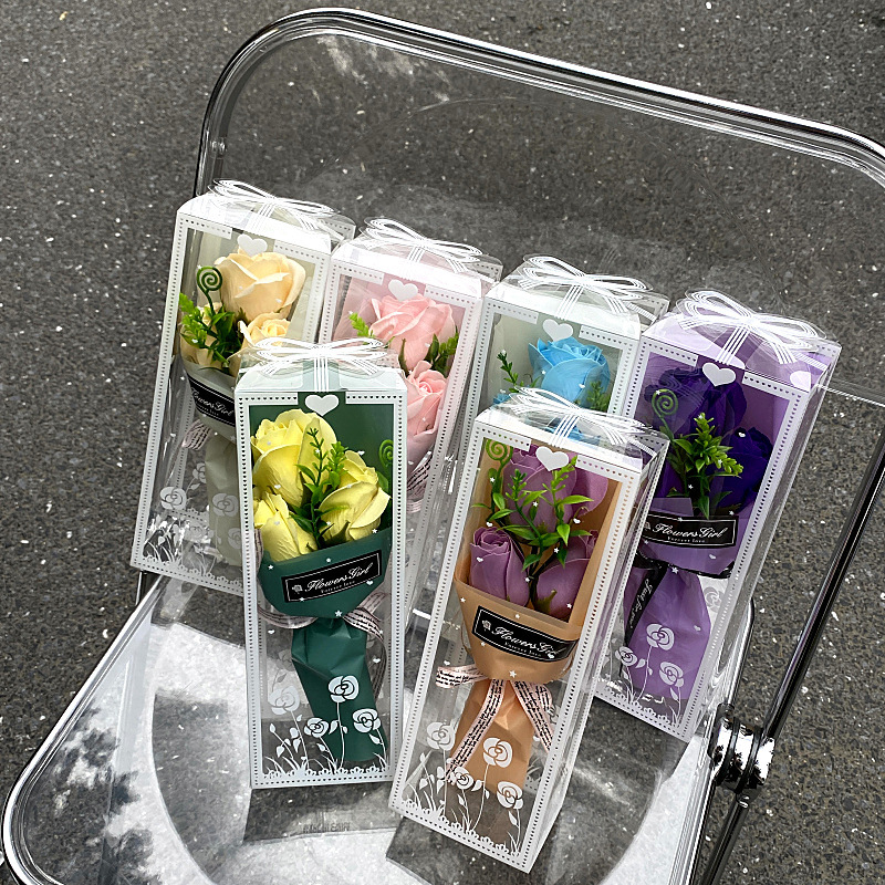 香皂花束38节母情节情人节团购肥皂花束3朵盒装礼品活动促销送客