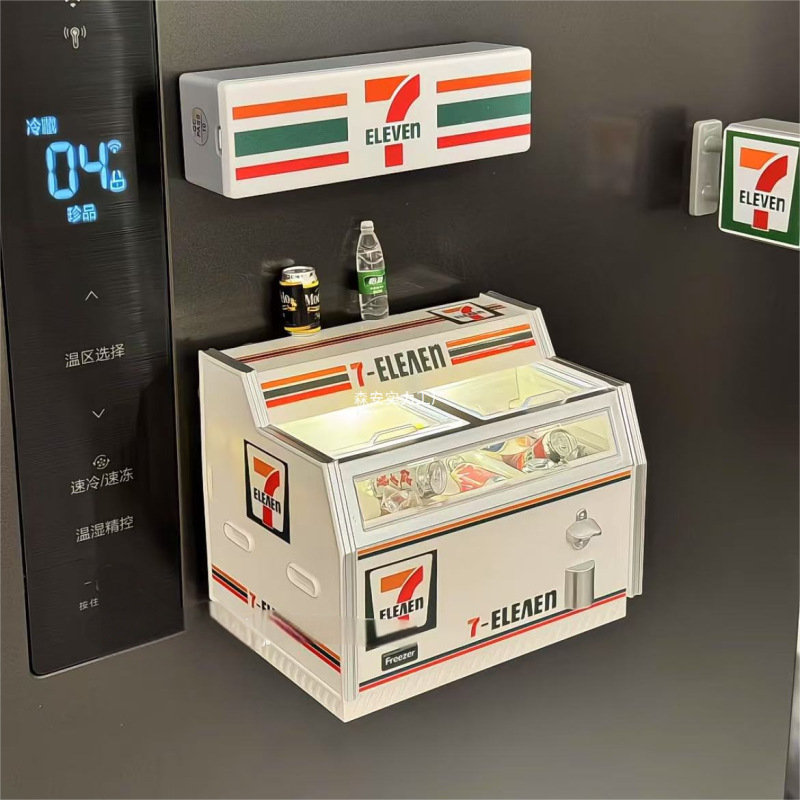 711便利店冰箱贴微缩小冰柜模型冰柜磁贴摆件可爱家居装饰品|undefined