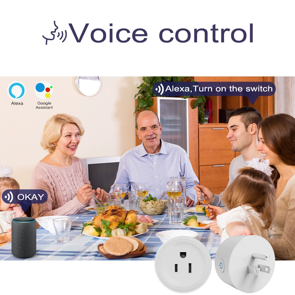 Умная розетка с Wi‑Fi, управление через приложение, таймер, Cozylife поддерживает голосовые колонки Alexa, беспроводная